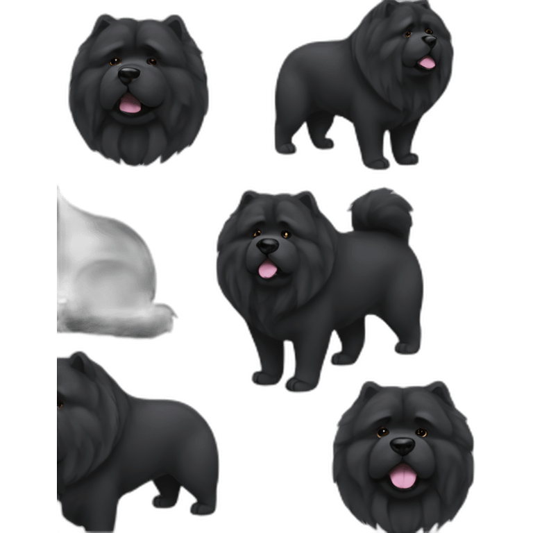 Black Chow chow dog emoji