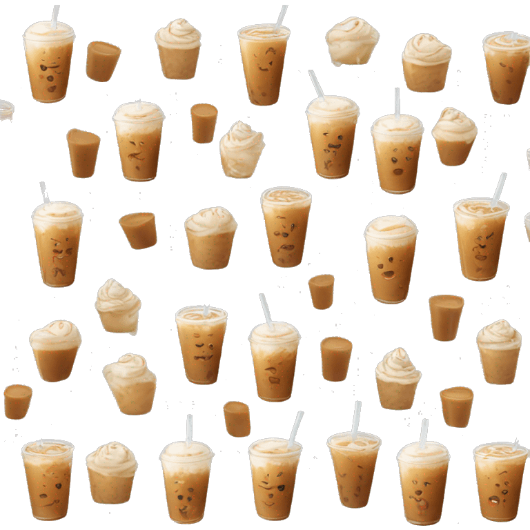 Iced caramel latte emoji