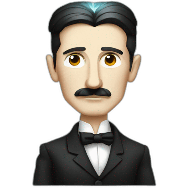 Nikola Tesla with electricity emoji