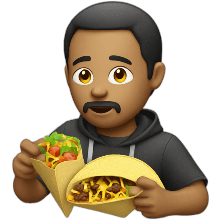 Hacker man eating taco emoji