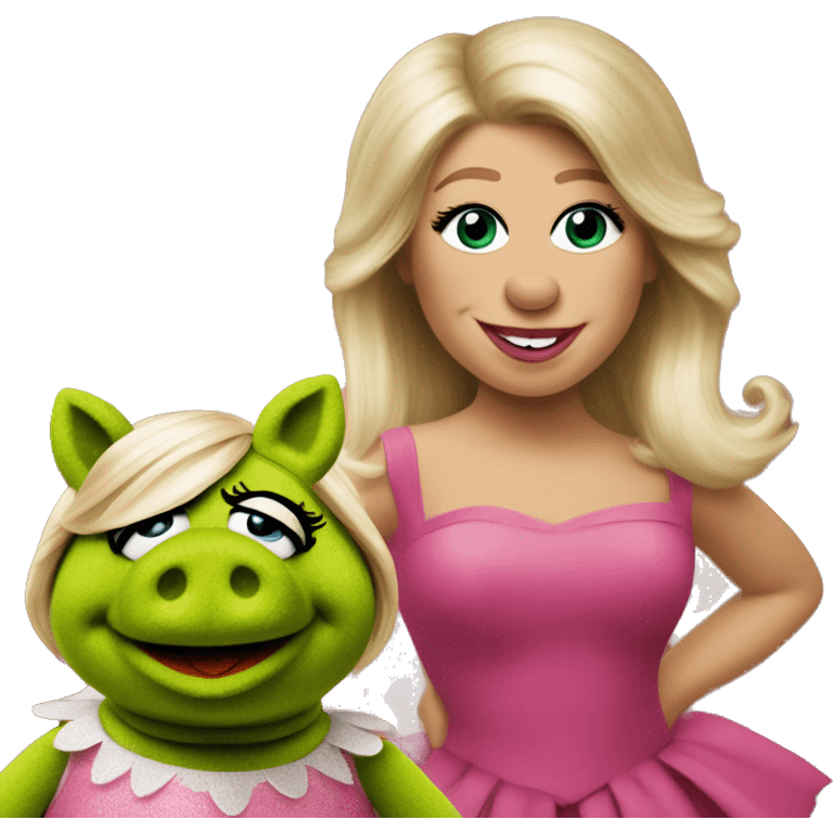 Miss piggy and Kermit from the muppets  emoji