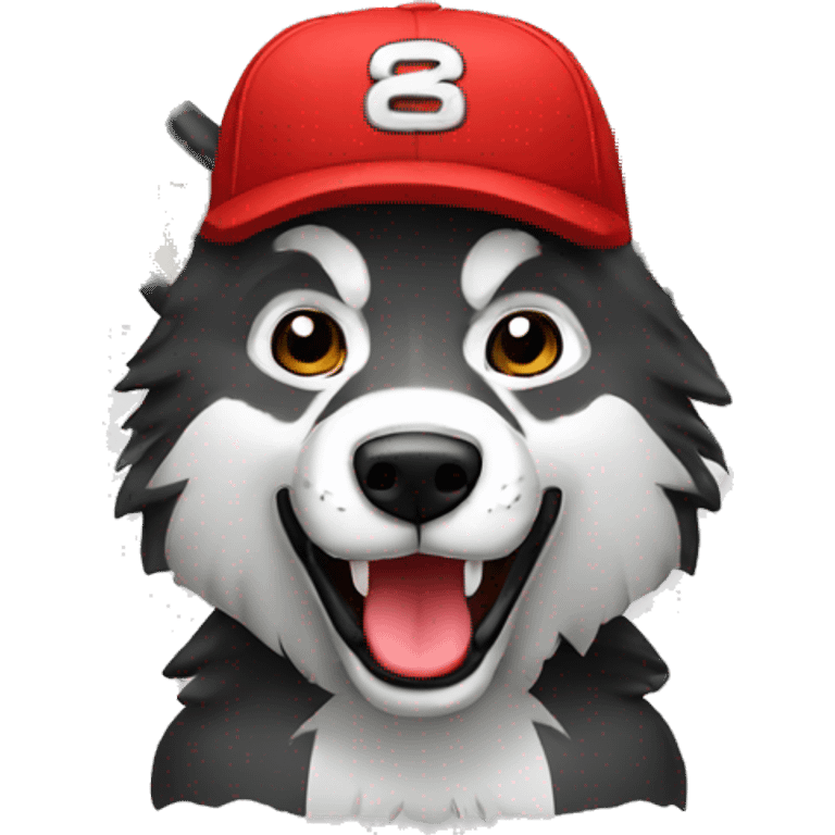 lobo con gorra sorprendido  emoji