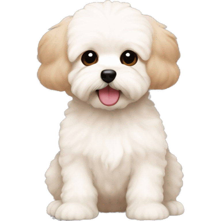 Perrito maltipoo con moños cute emoji