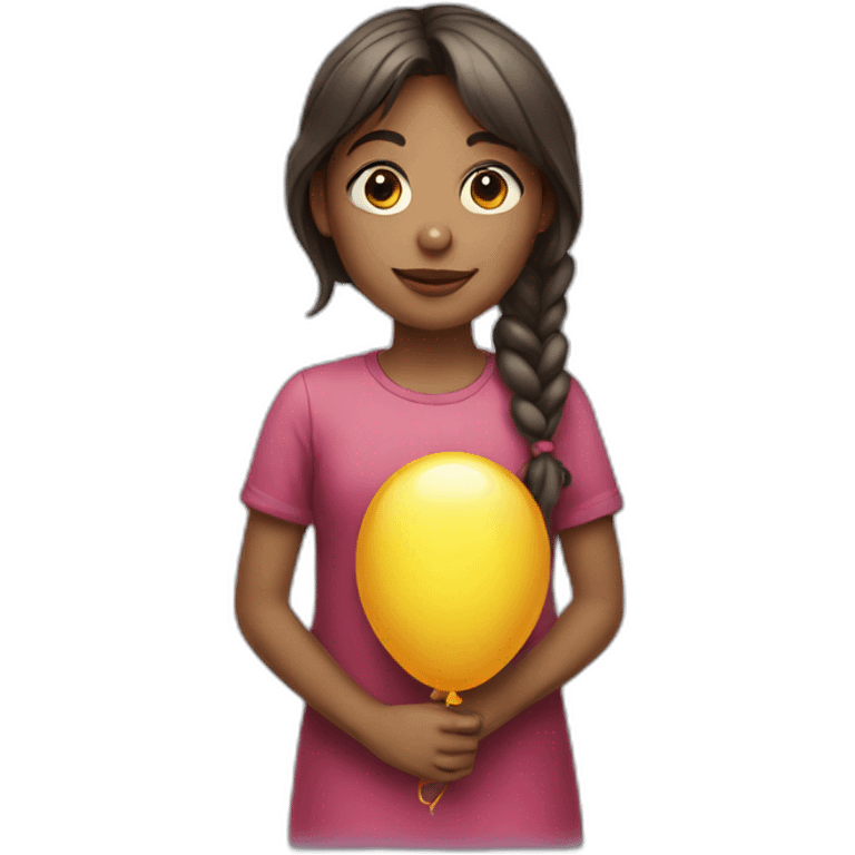 girl holding ballon emoji