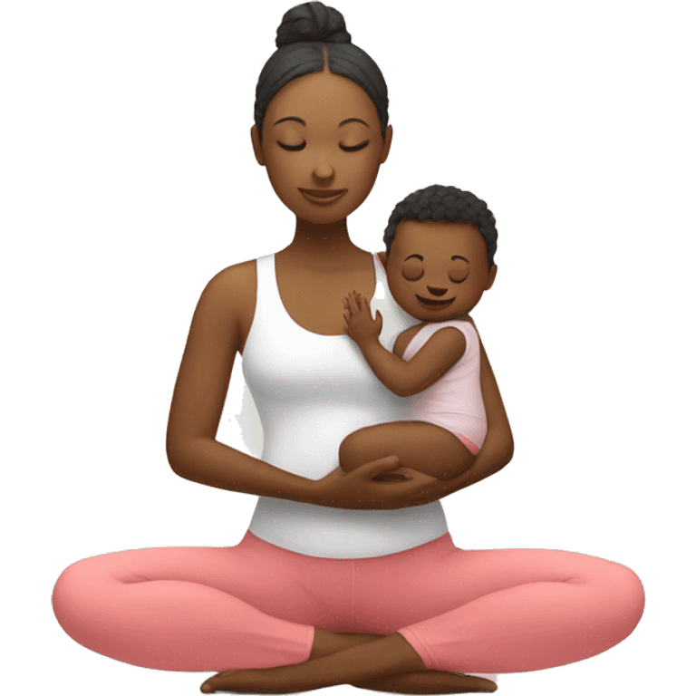 Mama do Yoga with little baby emoji