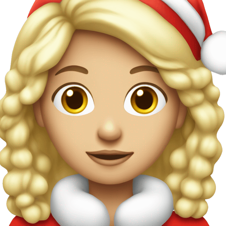 White blond girl as santa claus With hat  emoji