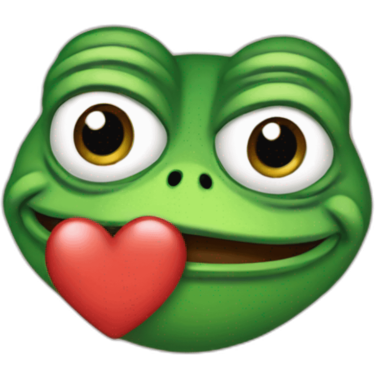 Pepe the frog with heart emoji