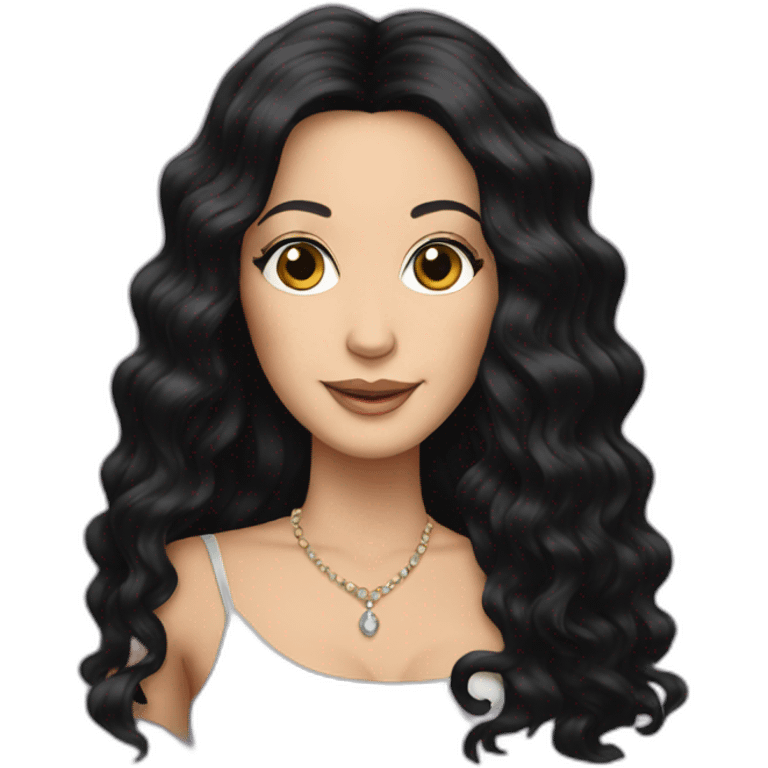 Cher with black hair emoji