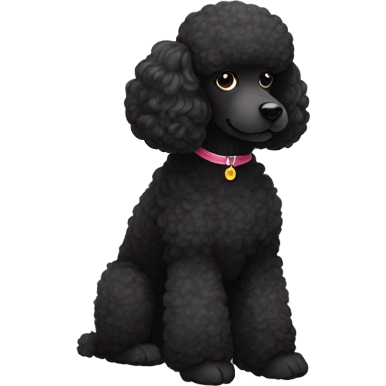 Black poodle with white chin  emoji