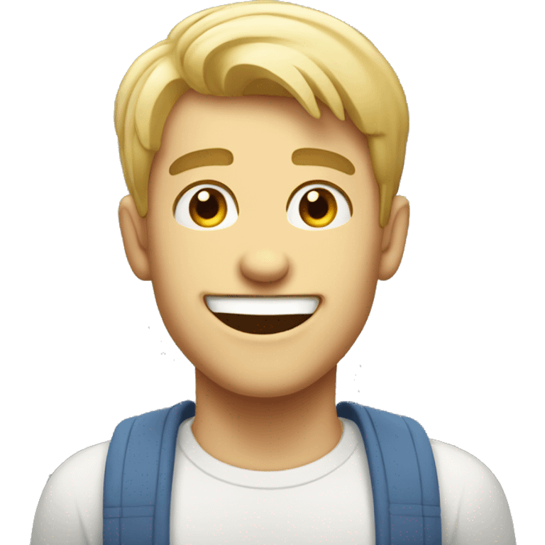 Creepy smiling overly excited good looking white male emoji