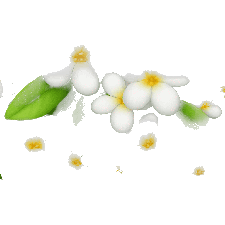 Jasmine flowers with white petals and yellow center of stamens emoji