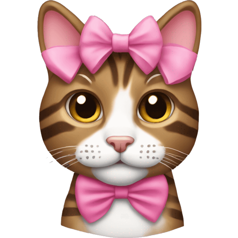 brown tabby with pink bow emoji