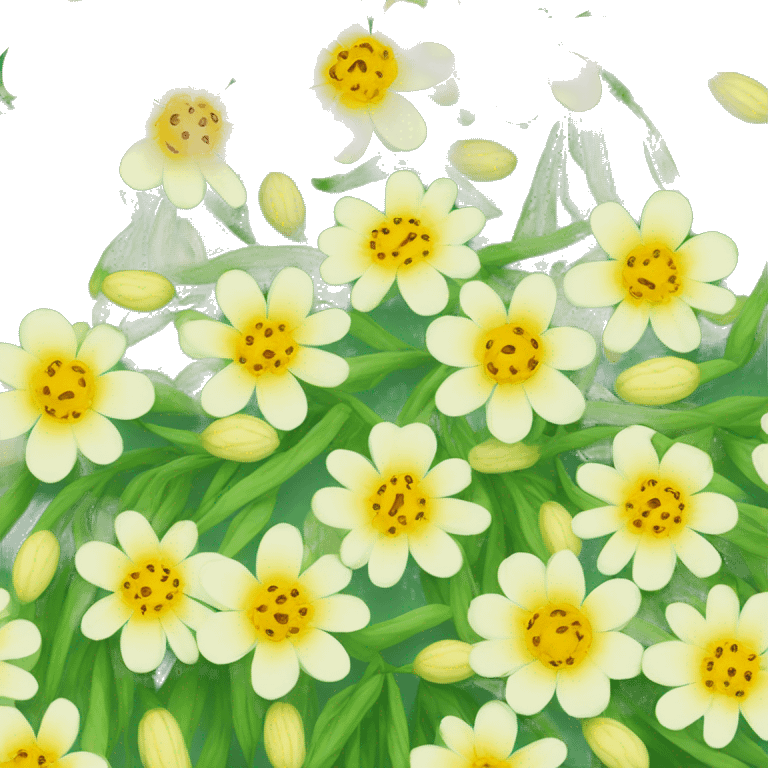 Ashwagandha flower with greenish-yellow petals and a central cluster of tiny yellow stamens emojis emoji