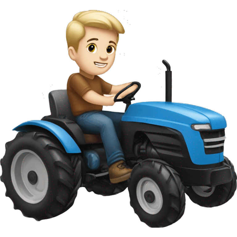 White boy on tractor  emoji