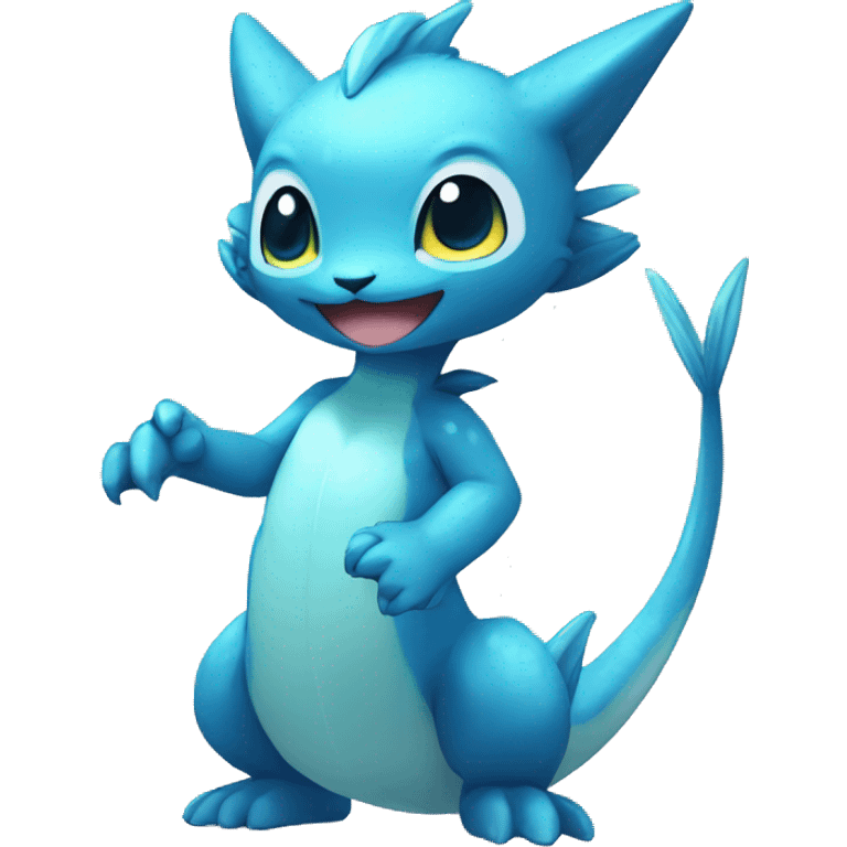 a anthro chibi-style water-type Fakémon-hybrid full body emoji