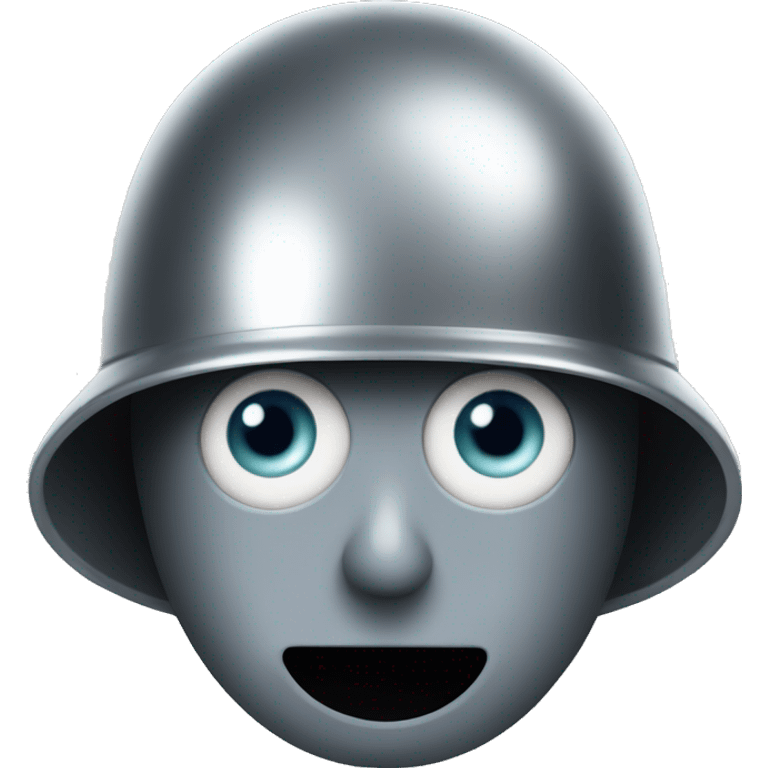 A steel helmet with eyes  emoji