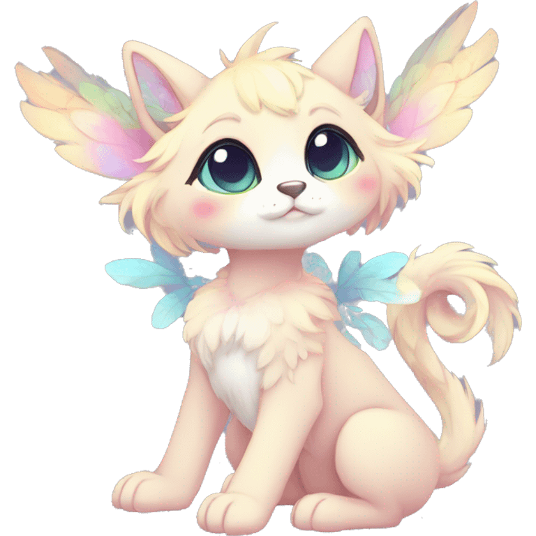 Full body Kawaii bright fantasy ethereal anthro fursona animal emoji