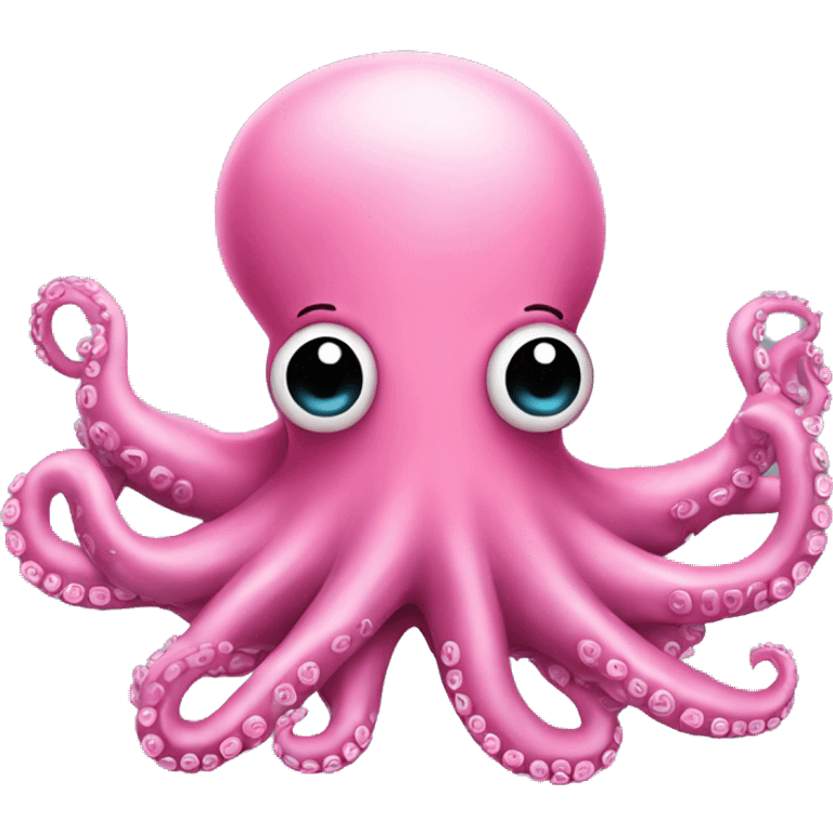 This pink Octopus with black crown emoji