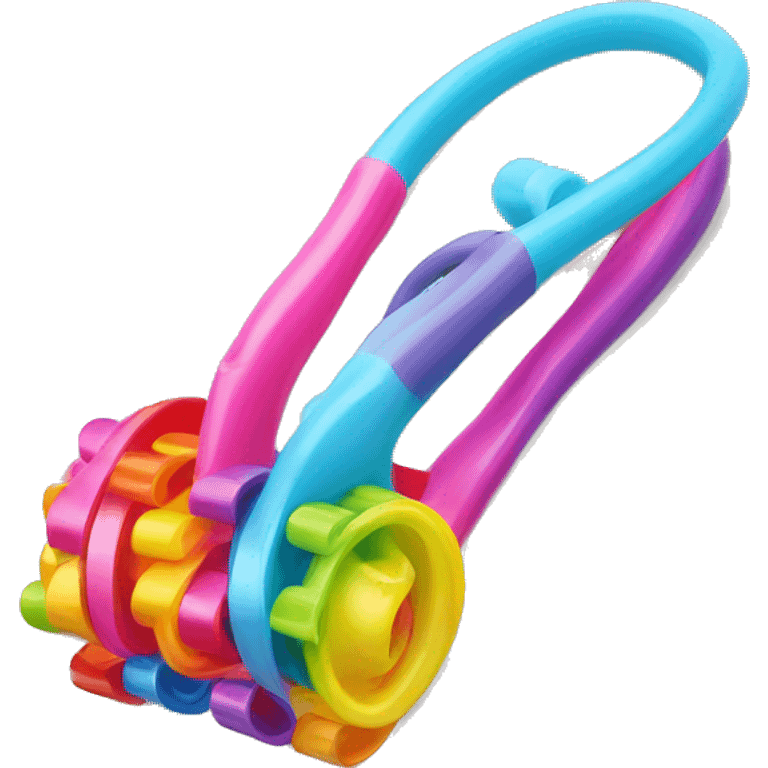 a  single plastic colorful Curler you put under hair emoji