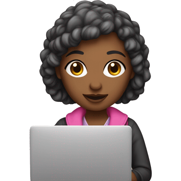 Graphic designer girl with Pink laptop  emoji