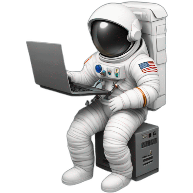 Astronaut with a computer emoji