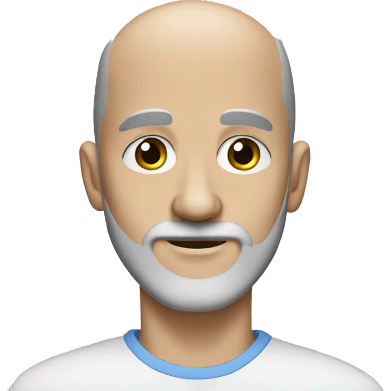 Bald man with a grey beard blue eyes emoji