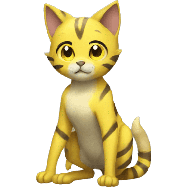 Yellow lombax-Zeraora-cat full body emoji