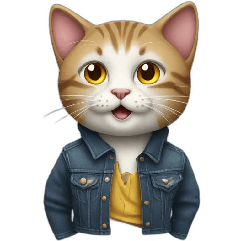 Singer cat emoji