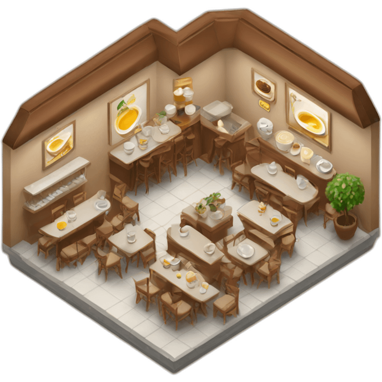 Cappuccino cafe isometric emoji