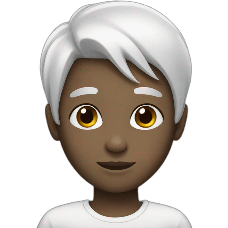 Black hair boy with white skin emoji