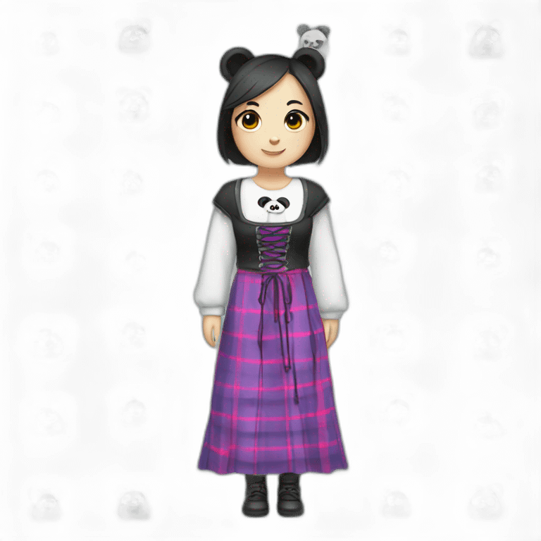 Panda wear Scottish long dress emoji