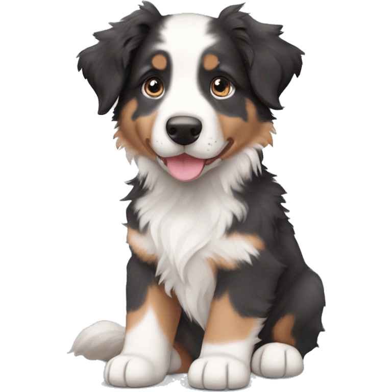 tri merle australian shepherd puppy emoji