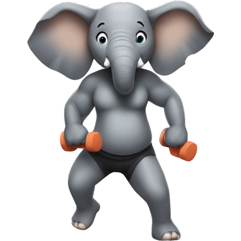 Elephant working out emoji