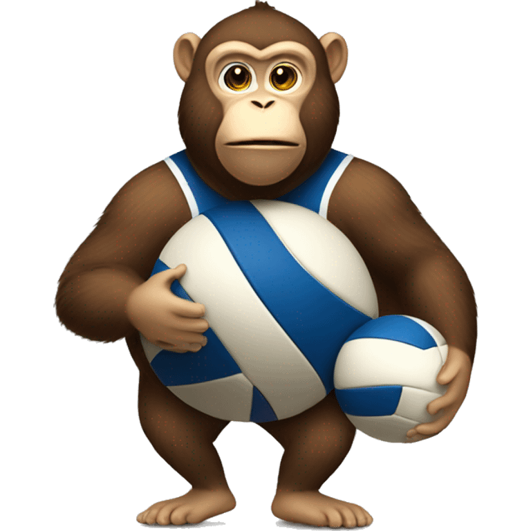 Fat monkey with volleyball emoji