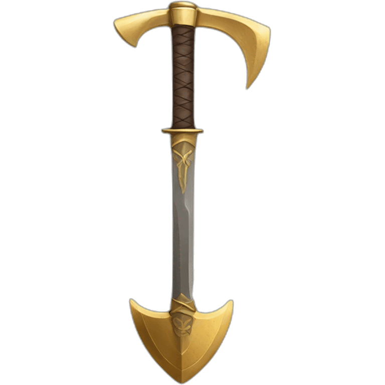 crossed gold sword and axe emoji