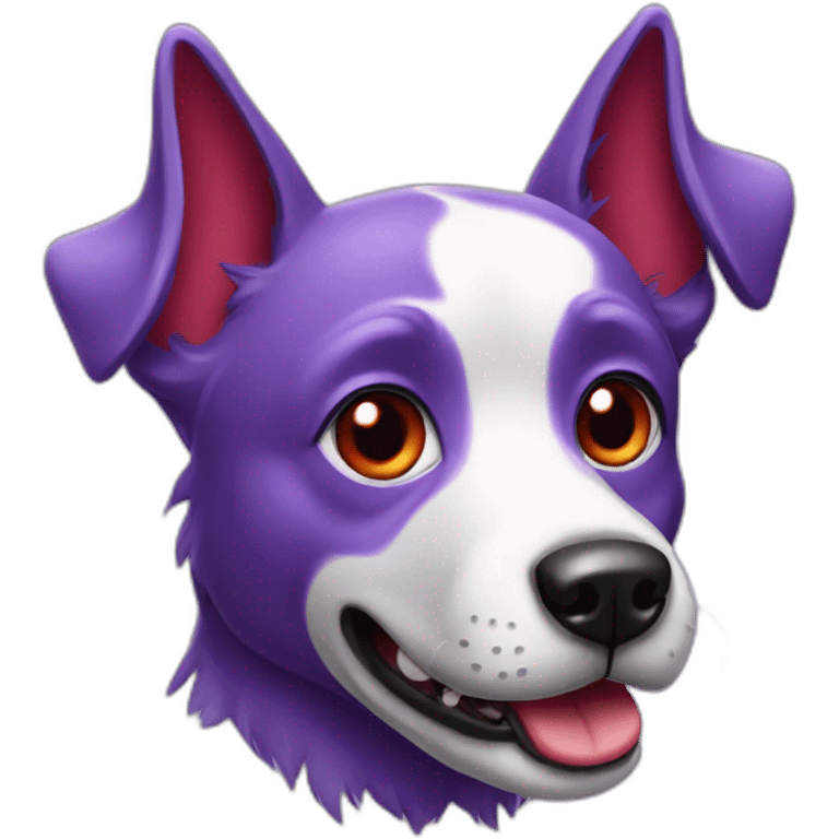 purple-dog with red eyes emoji