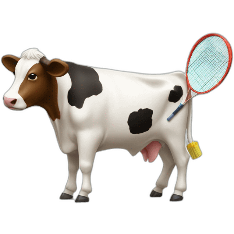 Vache qui fait du badminton emoji