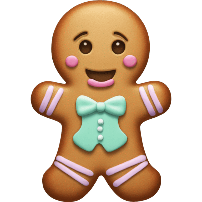 Pastel gingerbread man emoji