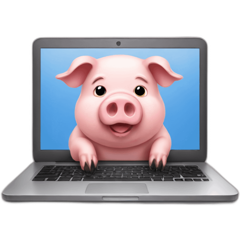 pig working on laptop emoji