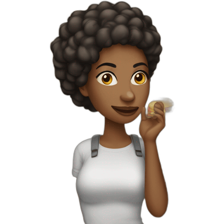 black-woman-with-burguer emoji