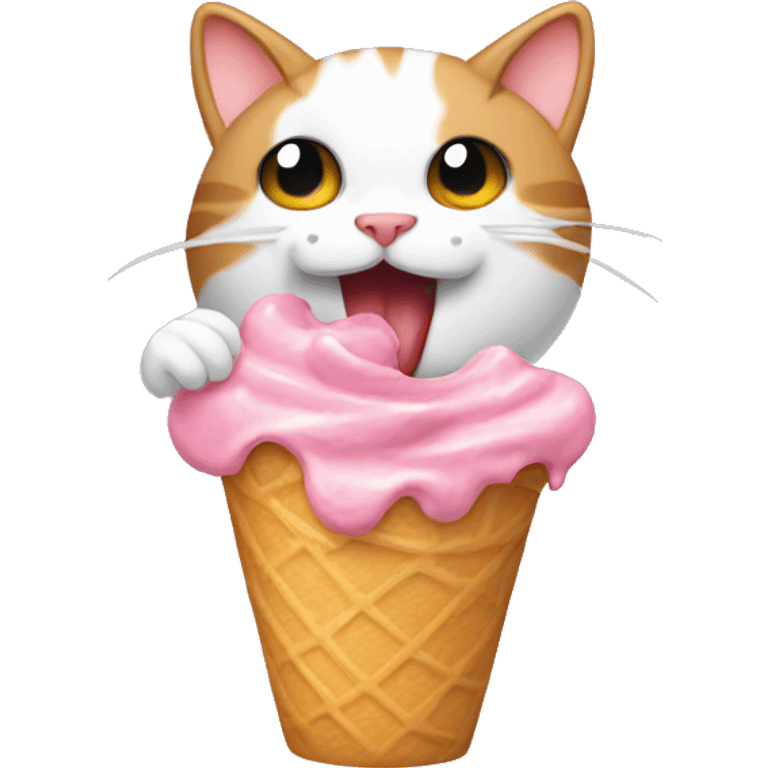 cat eating icecream emoji