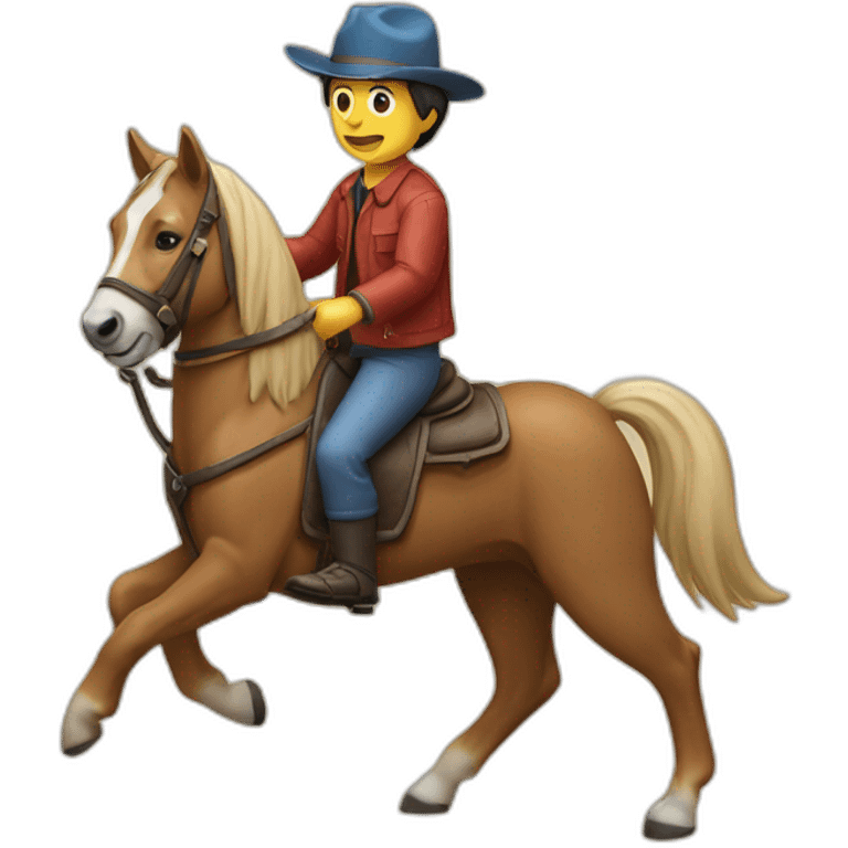 Un chien sur un cheval emoji