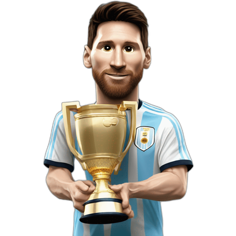 Lionel Messi levantando la copa del mundo con la camiseta argentina emoji