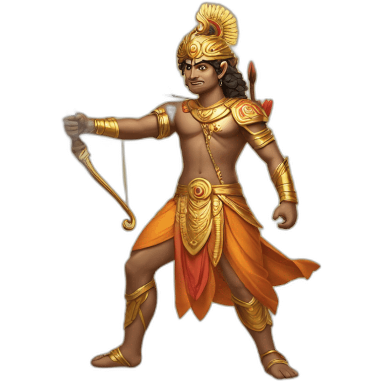 Mighty Arjuna Hindu epic with his bow and arrow emoji