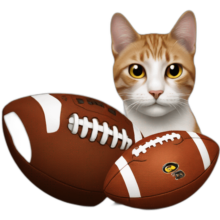 Football and a cat emoji