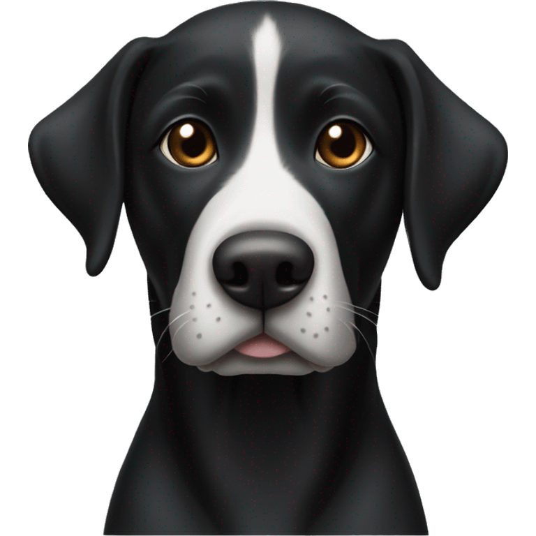 a cute black lab with white on his nose emoji