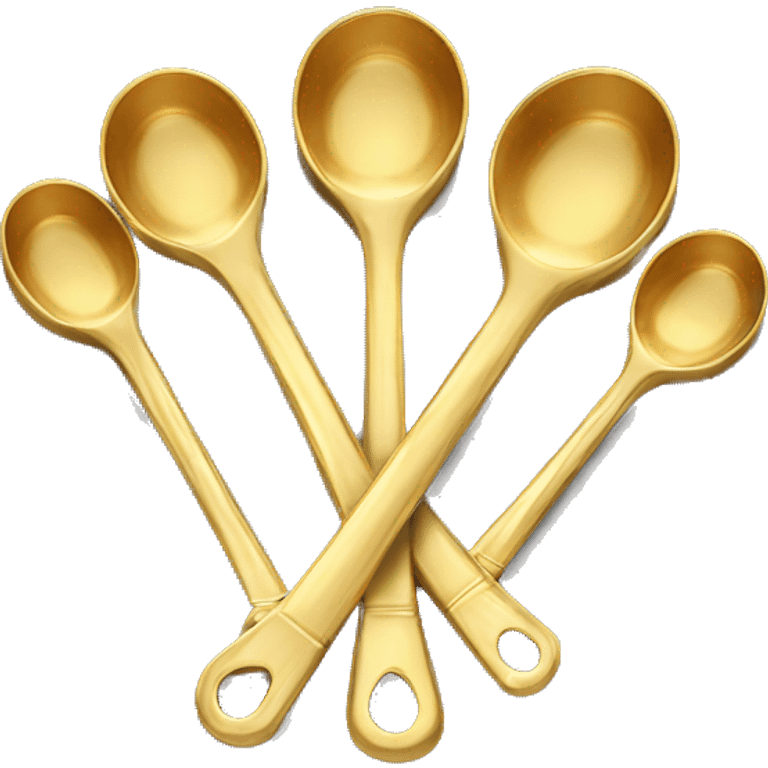 Realistic gold measuring spoons emoji