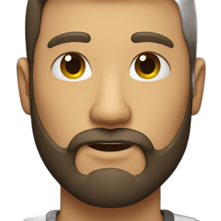 A 52 bold guy with closed beard emoji