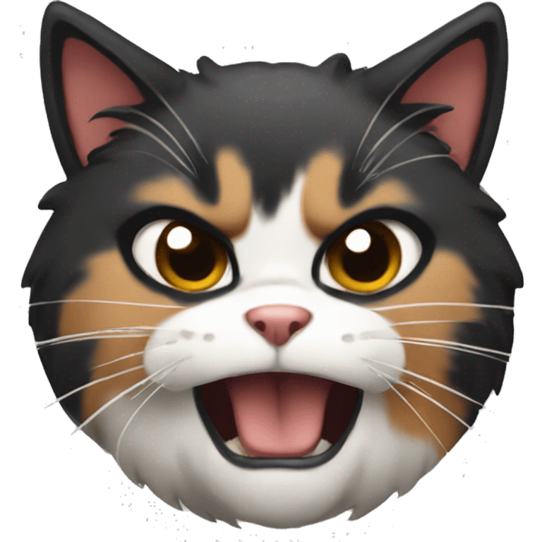 Angry cat calico emoji