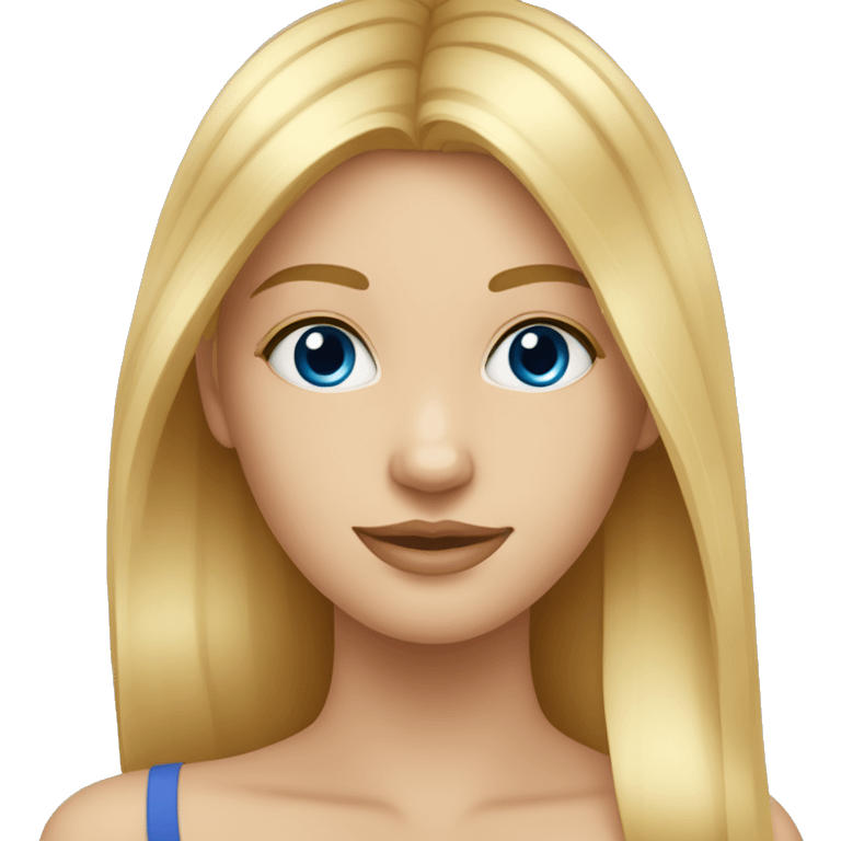 fille blonde aux cheveux lisse aux yeux bleus emoji